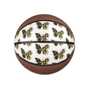 Mini Ballon De Basket Gold Flower Butterfly with Black Orchid