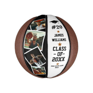 Mini Ballon De Basket Graduation Senior Custom Name, Number & 4 Photos