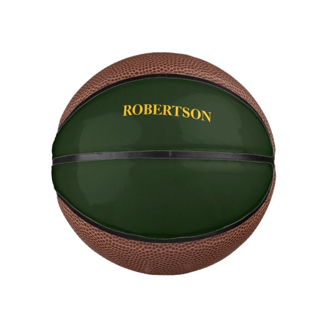 Mini Ballon De Basket Green minimalist custom name  (Devant)