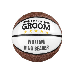 Mini Ballon De Basket Groupe d'équipe   Groomsman   Licence   Blanc noir
