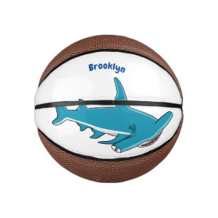 Mini Ballon De Basket Hammerhead shark cartoon illustration