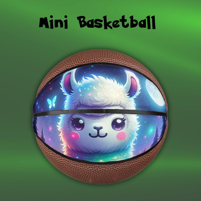 Mini Ballon De Basket Holographie de Llama de couleur mignonne | (Créateur téléchargé)