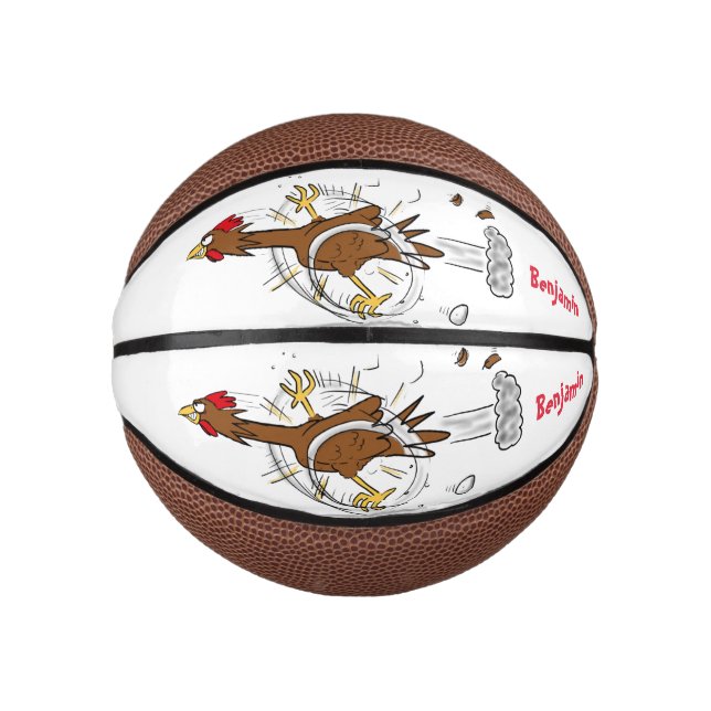 Mini Ballon De Basket Illustration amusante de poulet cool (Devant)