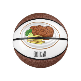 Mini Ballon De Basket Illustration de dessin animé de steak