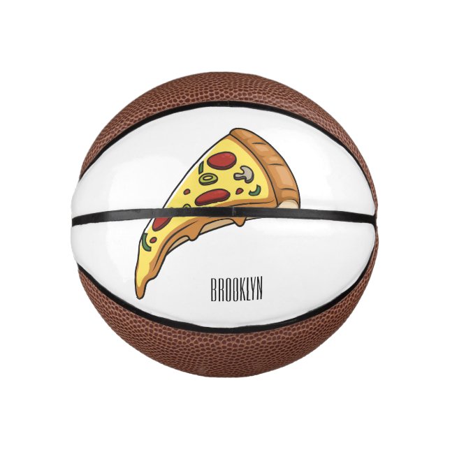 Mini Ballon De Basket Illustration de la pizza (Devant)