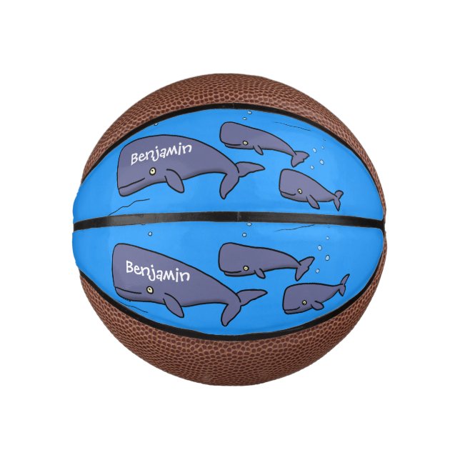 Mini Ballon De Basket Illustration de mignonne migratrice de baleines à  (Devant)