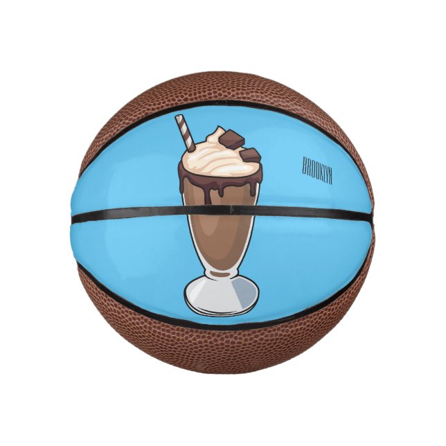 Mini Ballon De Basket Illustration de milk-shake au chocolat (Devant)