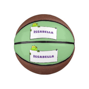 Mini Ballon De Basket Illustration du panneau de grenouille verte mignon