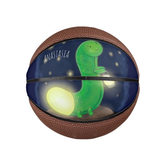 Mini Ballon De Basket Illustration du ver vert mou (Devant)