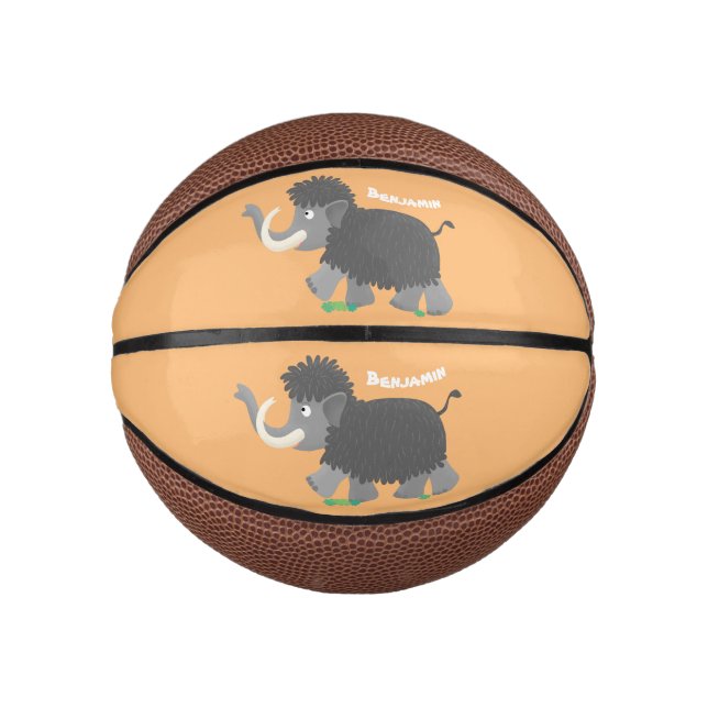 Mini Ballon De Basket Illustration d'un mammouth laineux mou (Devant)