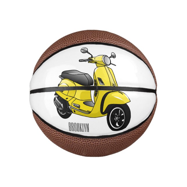Mini Ballon De Basket Illustration d'une moto cyclable (Devant)