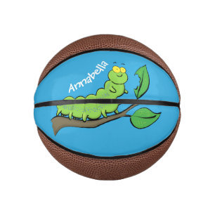 Mini Ballon De Basket Joli dessin animé de chenille verte mignonne