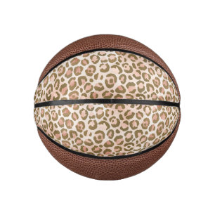 Mini Ballon De Basket Joli Empreinte de léopard Brown Peach