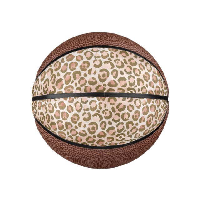 Mini Ballon De Basket Joli Empreinte de léopard Brown Peach (Devant)