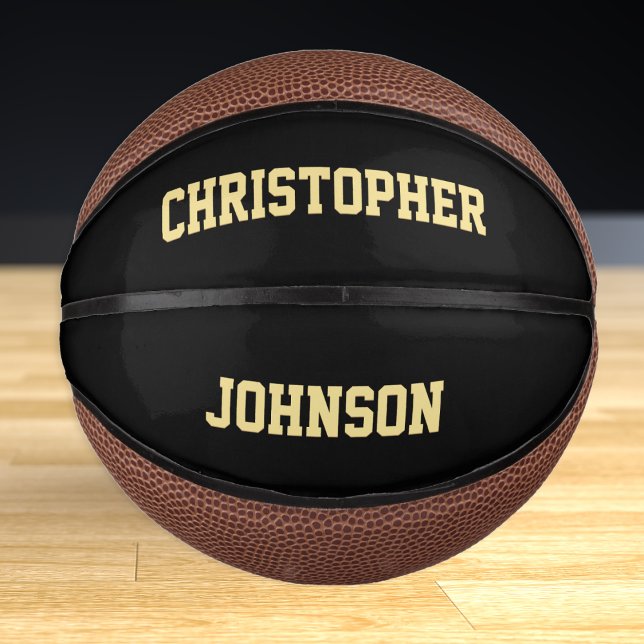 Mini Ballon De Basket Joueur monogramme personnalisé Nom de l'école du c (Custom Monogrammed Player Team Club School Name Mini Basketball)