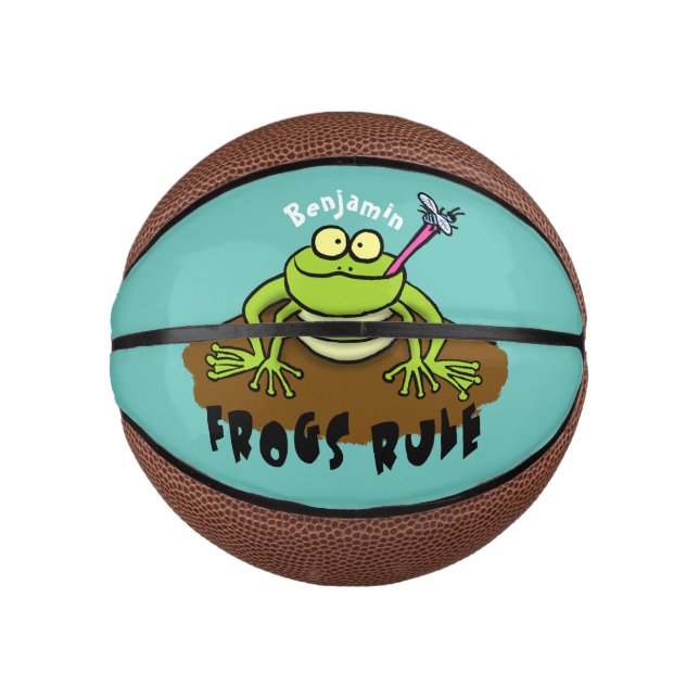 Mini Ballon De Basket La grenouille règle drôle dessin de grenouille ver (Devant)