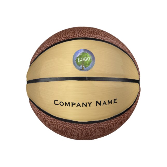 Mini Ballon De Basket Logo d'entreprise Mini Gold (Devant)