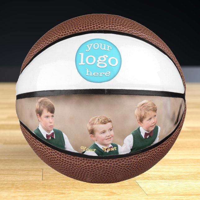 Mini Ballon De Basket Logo d'entreprise personnalisé Photo d'équipe d'en (Custom Company Business Logo Corporate Team Photo Mini Basketball)