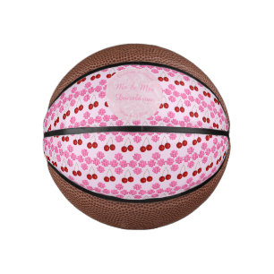 Mini Ballon De Basket Mariage rose Printemps Cerisiers en fleurs et ceri