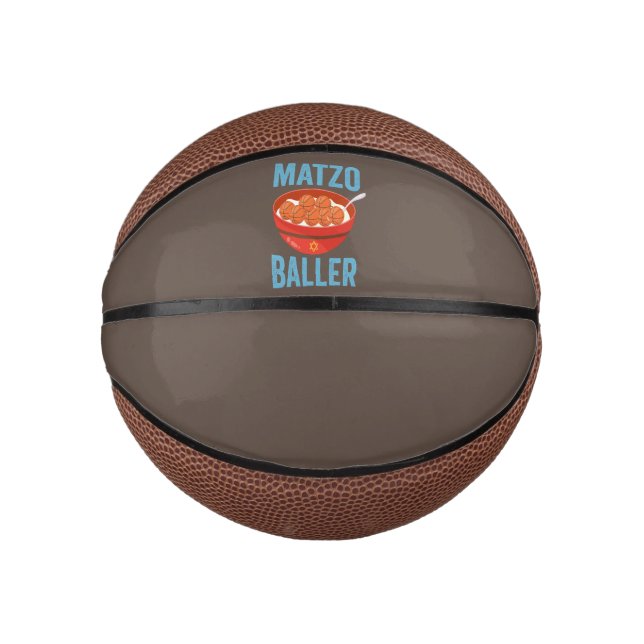 Mini Ballon De Basket Matzo Baller Funny Basketball Hanoukka Cadeau (Devant)