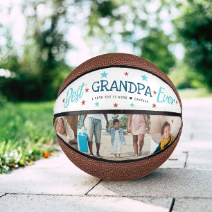 Mini Ballon De Basket Meilleur Grand-Père Collage de Photos Lettrées à