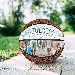 Mini Ballon De Basket Meilleur Papa du Monde Collage de Photos Lettrée