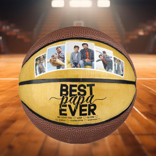 Mini Ballon De Basket Meilleure Fête des pères photo Papa Ever & Family 
