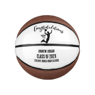 Mini Ballon De Basket Mini Basket-ball de Diplômé - Cadeau avec Nom Pers