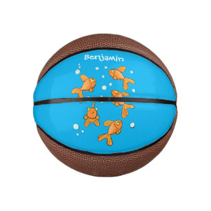 Mini Ballon De Basket Morceau de poisson rouge orange mignon sur dessin 