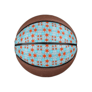 Mini Ballon De Basket Motif d'étoile bleue et rouge