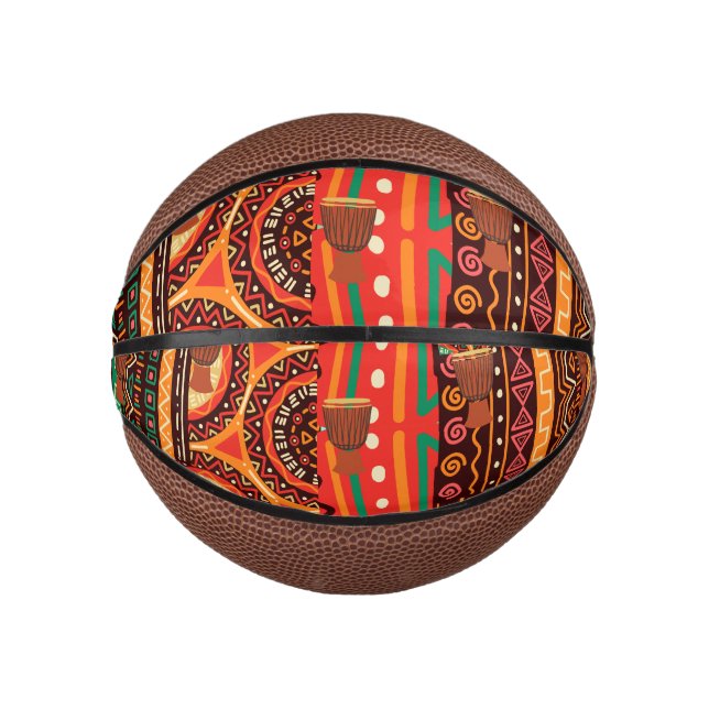 Mini Ballon De Basket Motif tribal Afrocentrique Kente (Devant)