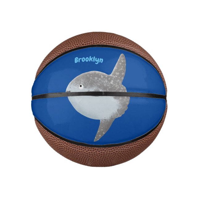 Mini Ballon De Basket Oiseau de mer mola mola mignonne caricature (Devant)