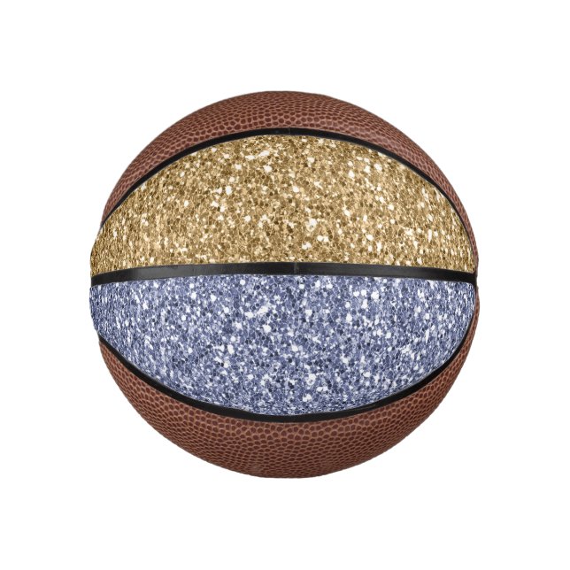 Mini Ballon De Basket Parties scintillant dorée brillante Girl Gold Purp (Devant)