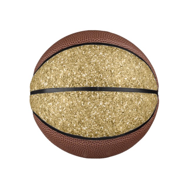 Mini Ballon De Basket Parties scintillant Glitzy Gold Glam      (Devant)