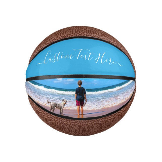 Mini Ballon De Basket Personnalisez Votre Photo Basketball Texte Personn (Devant)