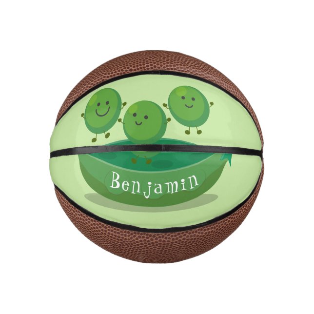 Mini Ballon De Basket Petits pois sauteurs en pod dessin animé illustrat (Devant)