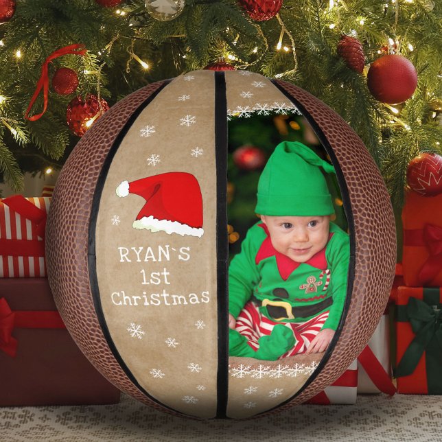 Mini Ballon De Basket Première photo de Noël du Père Noël (Créateur téléchargé)