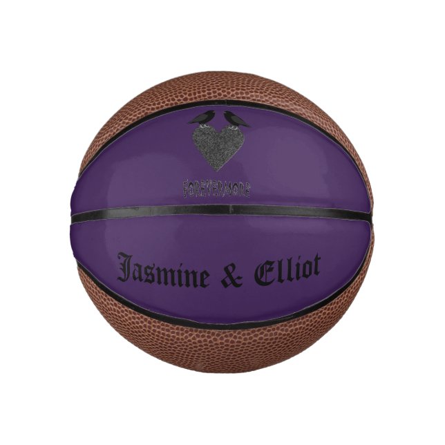 Mini Ballon De Basket Ravens gothiques et Black Heart Custom (Devant)