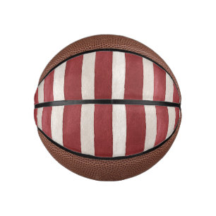 Mini Ballon De Basket Rayures crème rouge