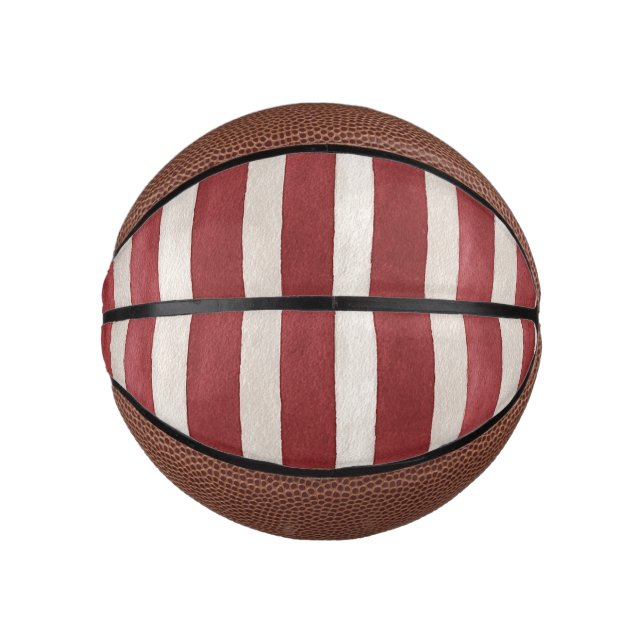 Mini Ballon De Basket Red Cream Stripes (Devant)