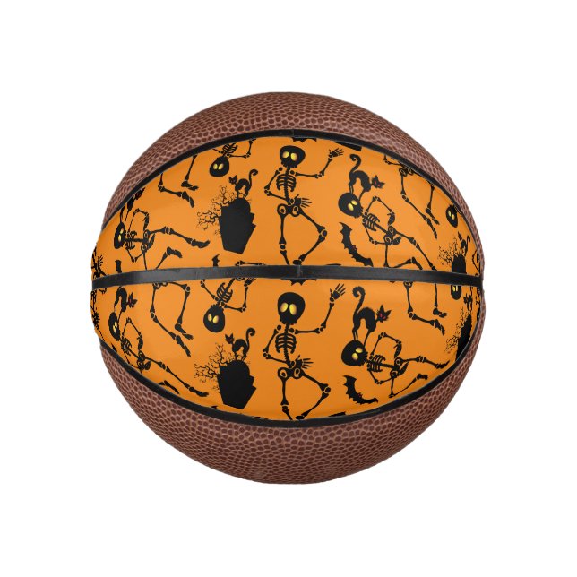 Mini Ballon De Basket Skeletons d'Halloween Macabre Dance (Devant)