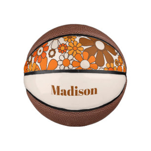 Mini Ballon De Basket Super Retro les années 70 personnalisée pour sa fl