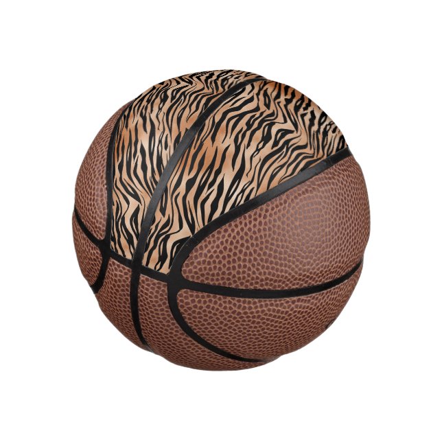 Mini Ballon De Basket Tigre noir orange (Incliné)