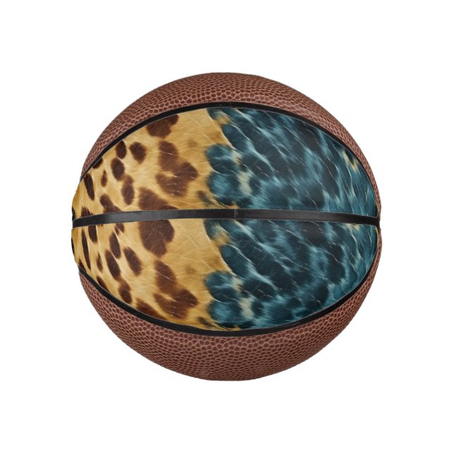 Mini Ballon De Basket Vachette bleue Brown (Devant)