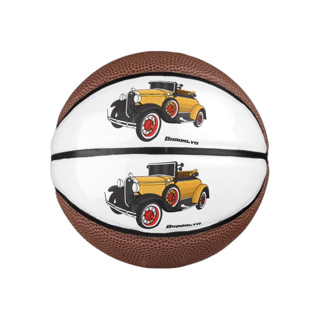 Mini Ballon De Basket Voiture jaune classique 1931 (Devant)