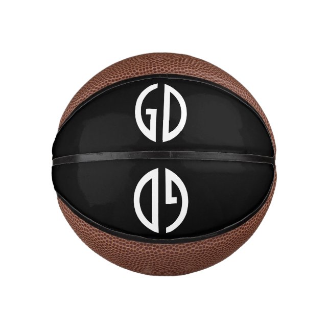 Mini Ballon De Basket Vos idées de monogramme simplement 1 (Devant)