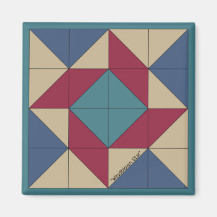 Mini Barn Quilt Americana Pinwheel Magnet