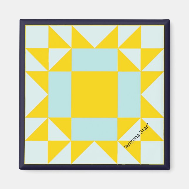 Mini Barn Quilt Arizona Star Magnet (Front)