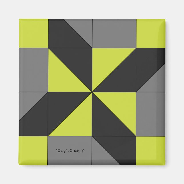 Mini Barn Quilt Block "Clay's Choice"  Magnet (Front)