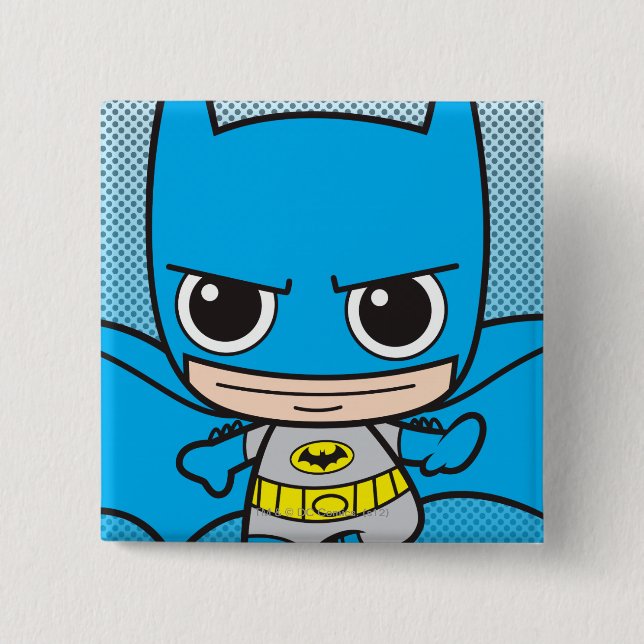 Mini Batman Running 2 Inch Square Button (Front)
